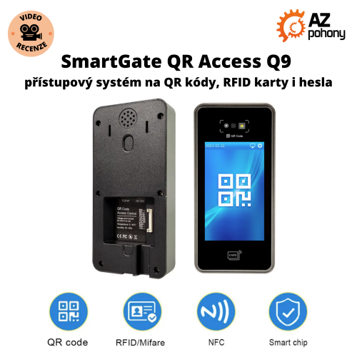 SmartGate QR Access Q9 - přístupový systém na QR kódy, RFID karty i hesla
